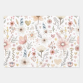 Waterverf Floral Inpakpapier Vel (Voorkant)