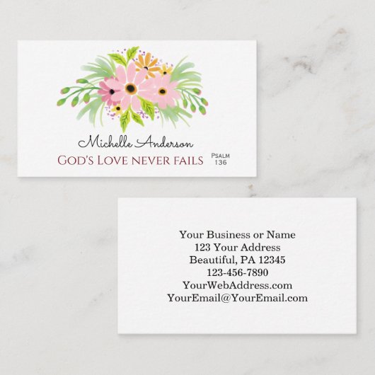  Waterverf Floral Inspirerend Scripts Visitekaartje (Voorkant / Achterkant)