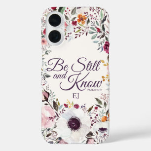 Waterverf Floral is nog steeds psalm monogram iPhone 16 Hoesje
