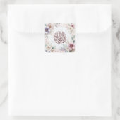 Waterverf Floral Islamitische Arabische kalligrafi Vierkante Sticker (Tas)