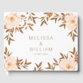 Waterverf Floral Ivoor bruiloft gastenboek (Voorkant)