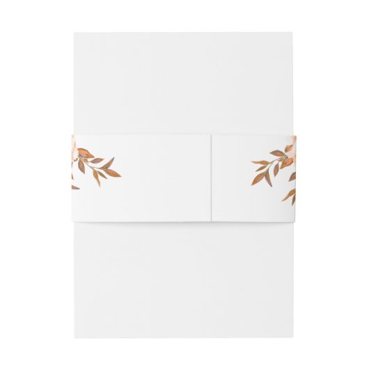  Waterverf Floral Ivoor bruiloft Uitnodigingen Wikkel (Achterkant Voorbeeld)