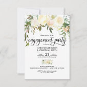 Waterverf Floral Ivory Engagement Party 3,5 x 5 in Kaart (Voorkant)