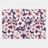 Waterverf Floral Japanse Cherry Blossom Pattern Inpakpapier Vel (Voorkant 3)