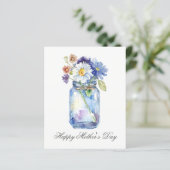Waterverf Floral Jar Moederdag Kaart (Staand voorkant)