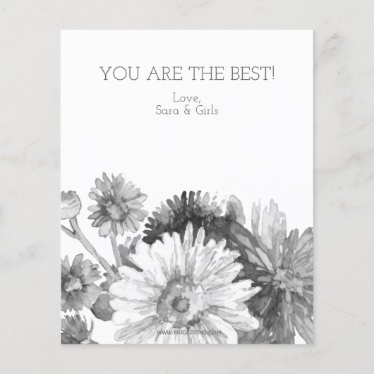 Waterverf Floral Jar Moederdag Kaart (Achterkant)