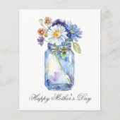 Waterverf Floral Jar Moederdag Kaart (Voorkant)