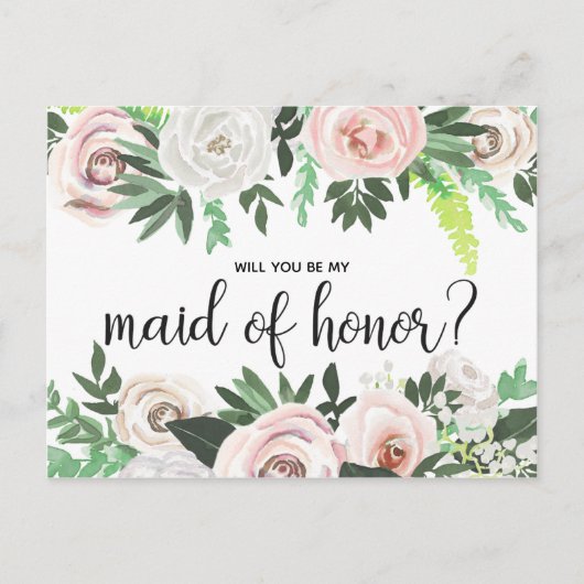 Waterverf Floral, je wordt mijn Kaart (Voorkant)