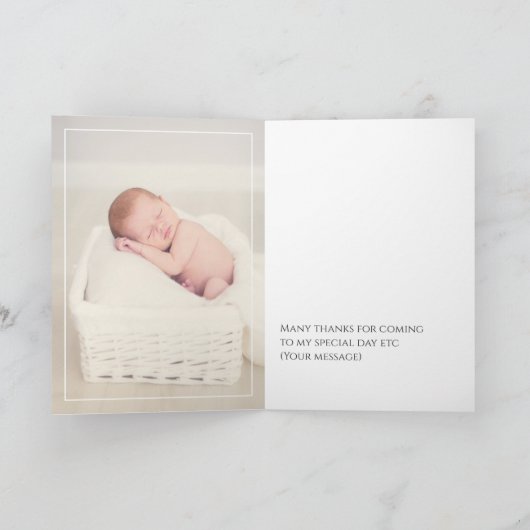 Waterverf Floral Jesus Baptism of Christening Bedankkaart (Binnen)