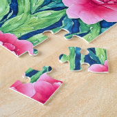 Waterverf Floral Jigzaag Puzzle Legpuzzel (Zijkant)
