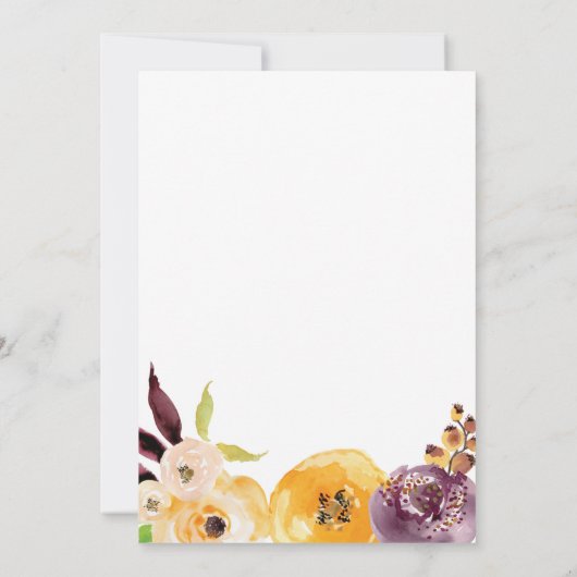 Waterverf Floral Kaart (Achterkant)