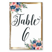 Waterverf Floral kalligrafietabel Aantal Kaart 6 (Achterkant)