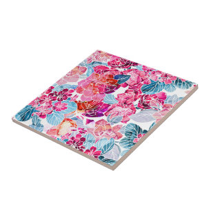 Waterverf Floral Keramische Tegel Tegeltje