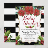 Waterverf Floral kerstBaby shower Kaart (Voorkant / Achterkant)