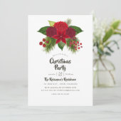 Waterverf Floral kerstfeest Kaart (Staand voorkant)