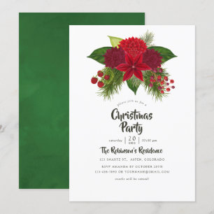 Waterverf Floral kerstfeest Kaart