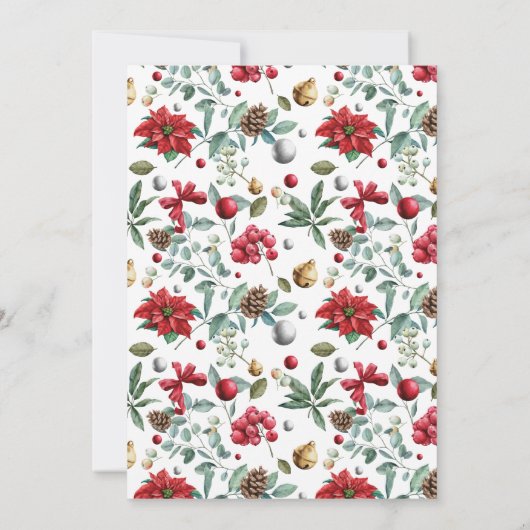 Waterverf Floral kerstfeest Kaart (Achterkant)