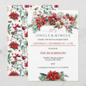 Waterverf Floral kerstfeest Kaart (Voorkant / Achterkant)