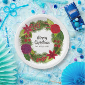 Waterverf Floral kerstfeest Papieren Bordje (Feest)