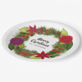 Waterverf Floral kerstfeest Papieren Bordje (Gekanteld)