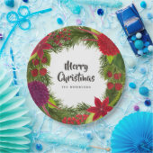 Waterverf Floral kerstfeest Papieren Bordje (Feest)