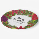 Waterverf Floral kerstfeest Papieren Bordje (Gekanteld)