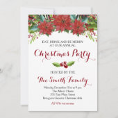 Waterverf Floral-kerstfeest uitnodiging (Voorkant)