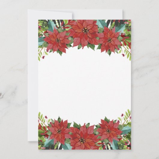 Waterverf Floral-kerstfeest uitnodiging (Achterkant)