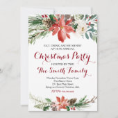 Waterverf Floral-kerstfeest uitnodiging (Voorkant)