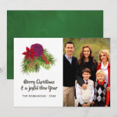Waterverf Floral kerstfoto Feestdagenkaart (Voorkant / Achterkant)