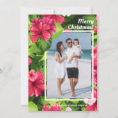 Waterverf Floral kerstfoto Feestdagenkaart (Voorkant)