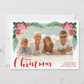 Waterverf Floral kerstfoto Feestdagenkaart (Voorkant)