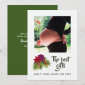 Waterverf Floral Kerstmis Baby Verwacht Aankondiging (Voorkant / Achterkant)