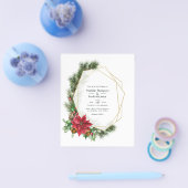Waterverf Floral Kerstmis Geometric Wedding Flyer (Enkel)
