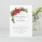 Waterverf Floral Kerstmis Geometric Wedding Kaart (Staand voorkant)