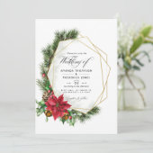 Waterverf Floral Kerstmis Geometric Wedding Kaart (Staand voorkant)