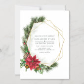 Waterverf Floral Kerstmis Geometric Wedding Magnetische Uitnodiging (Voorkant)