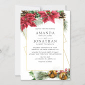 Waterverf Floral Kerstmis Geometric Wedding Magnetische Uitnodiging (Voorkant)