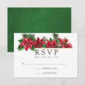 Waterverf Floral Kerstmis Geometric Wedding RSVP Kaartje (Voorkant / Achterkant)
