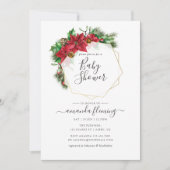 Waterverf Floral Kerstmis Geometrisch Baby shower Kaart (Voorkant)