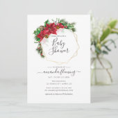 Waterverf Floral Kerstmis Geometrisch Baby shower Kaart (Staand voorkant)