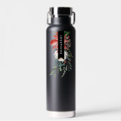 Waterverf Floral Kerstmis Poinsettia Waterfles (Voorkant)