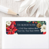 Waterverf Floral Kerstmis | Retouradres Etiket (Insitu)