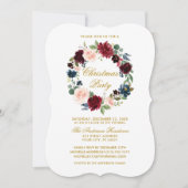 Waterverf Floral kerstparty Gold BR Kaart (Voorkant)