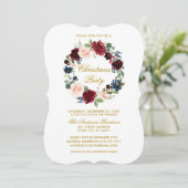 Waterverf Floral kerstparty Gold BR Kaart (Staand voorkant)