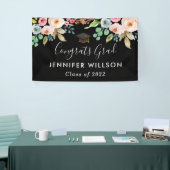 Waterverf Floral Klasse 2022 Graduation Party Spandoek (Beurs)