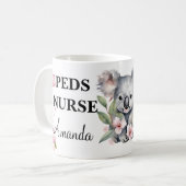 Waterverf Floral Koala Beer Custom Nurse Koffiemok (Voorkant links)