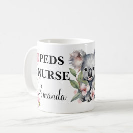 Waterverf Floral Koala Beer Custom Nurse Koffiemok
