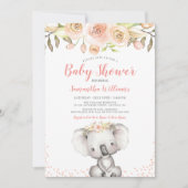 Waterverf Floral Koala Girl Baby shower Kaart (Voorkant)
