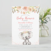 Waterverf Floral Koala Girl Baby shower Kaart (Staand voorkant)
